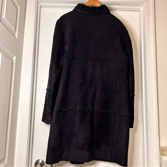 Gallery Woman Black Faux Suede Coat - Size 1X - Picture 9 of 14